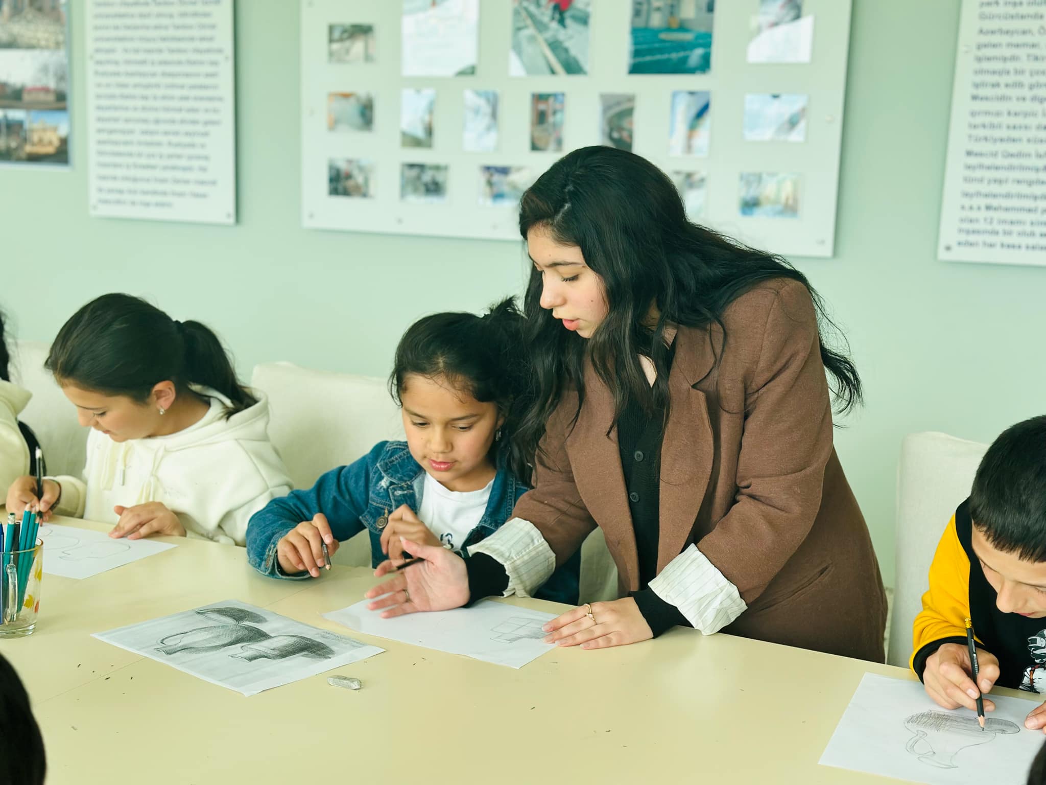 Drawing lesson and movie hour at the "SARAL Development and Education Center"