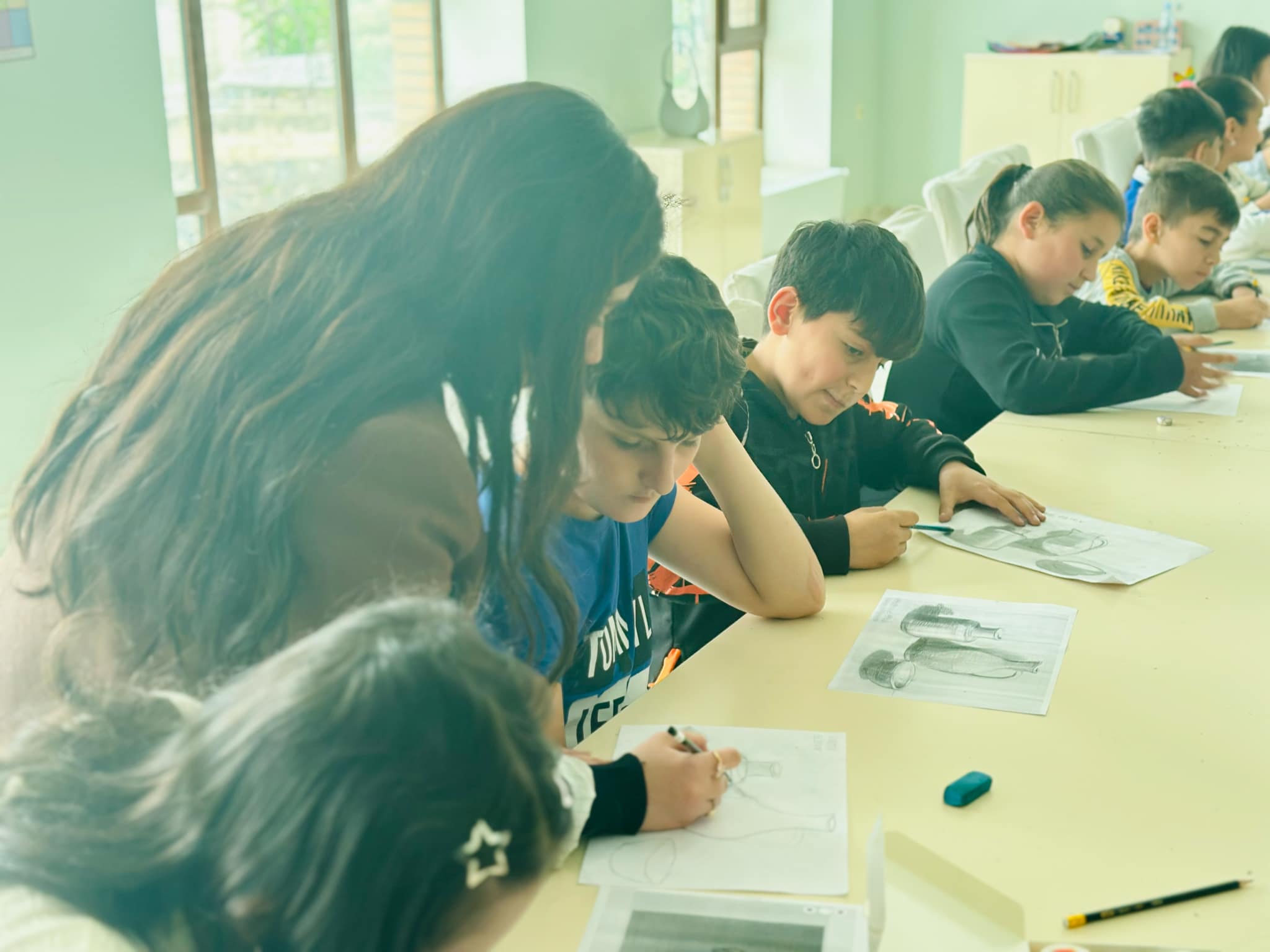 Drawing lesson and movie hour at the "SARAL Development and Education Center"