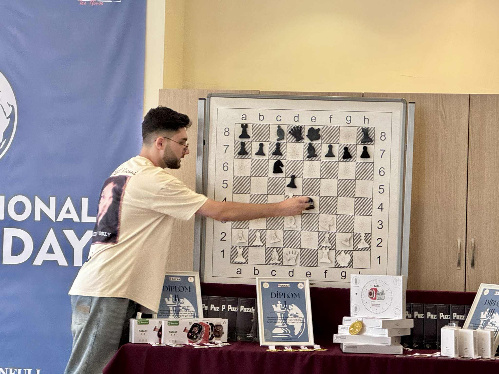 "Marneuli Inter-Club Regional Chess Tournament" was held at Tea House on the occasion of International Chess Day