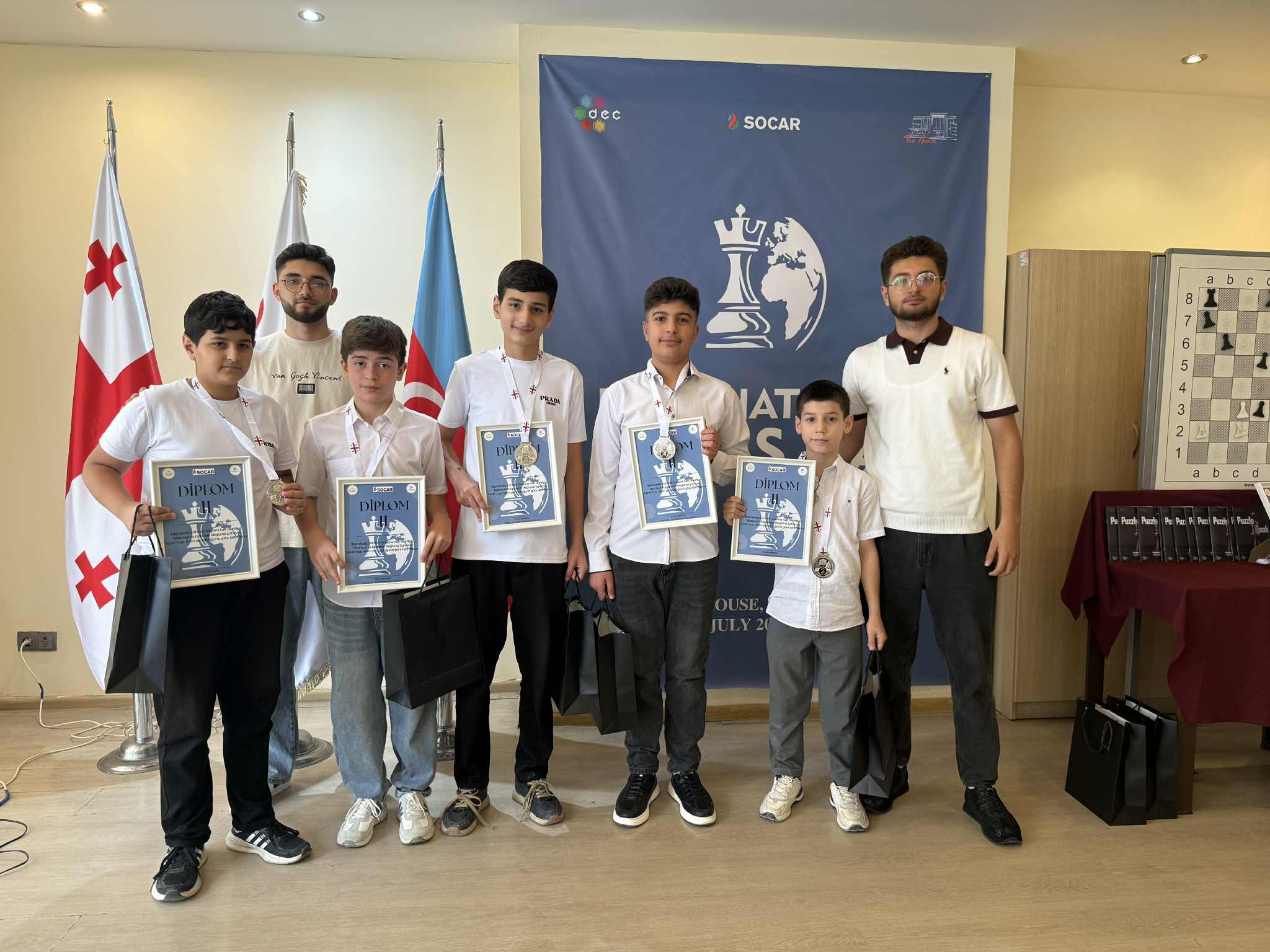 "Marneuli Inter-Club Regional Chess Tournament" was held at Tea House on the occasion of International Chess Day