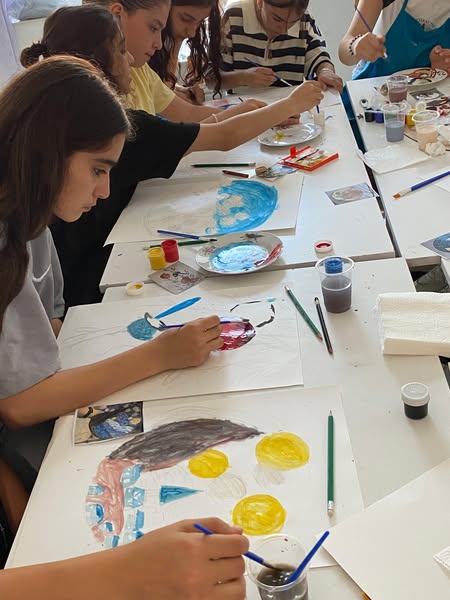 "Masterclass in painting at the Bright Future Youth Center in Bolnisi."