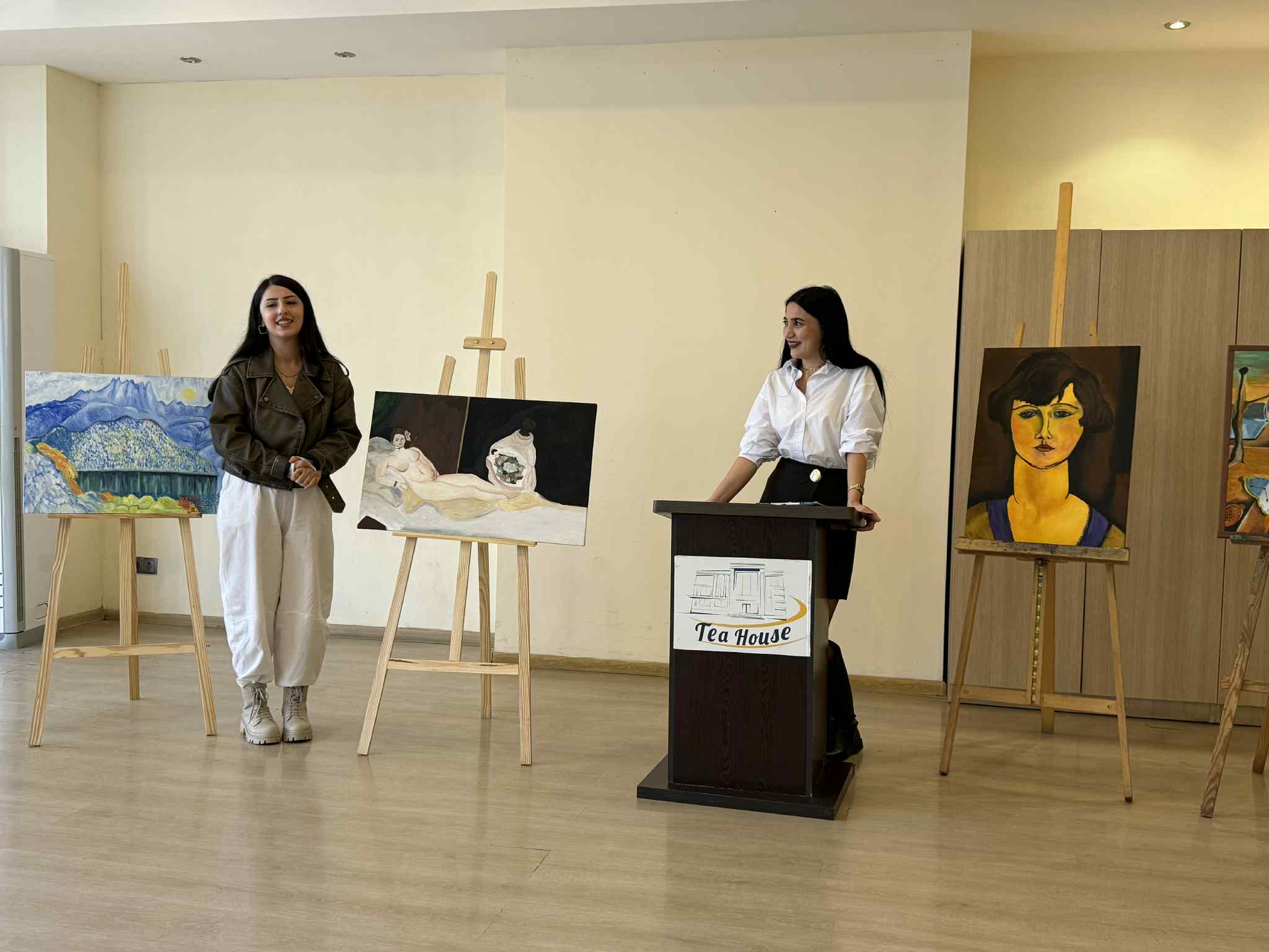 At the Tea House, future artists made presentations to their parents