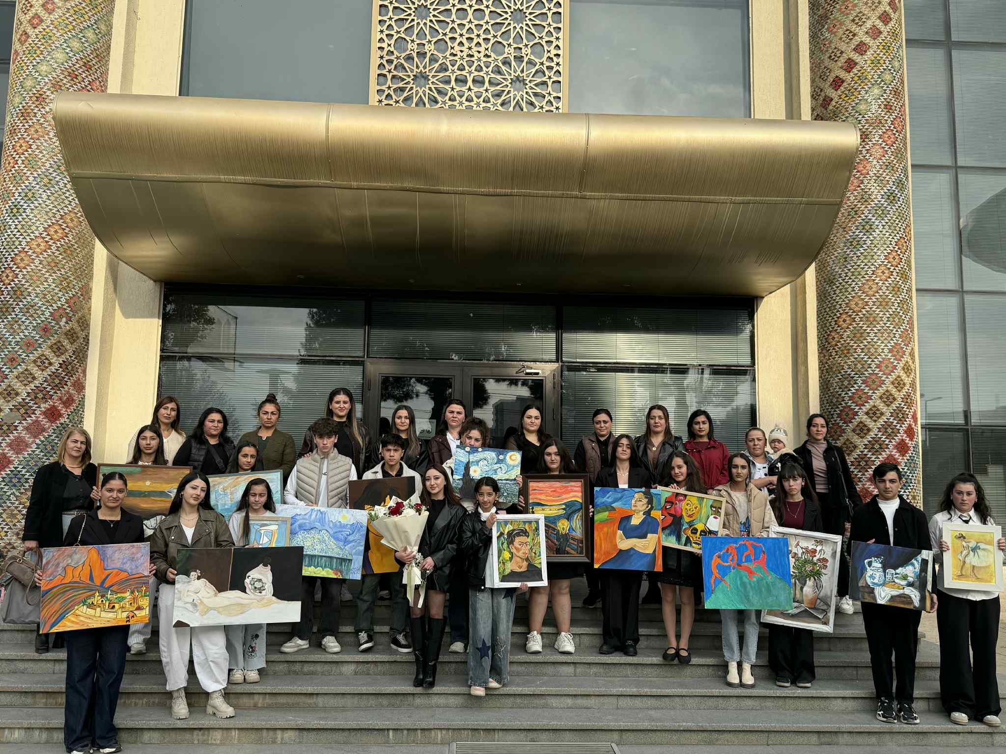 At the Tea House, future artists made presentations to their parents